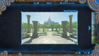 Sacred Ground Ruins image clue for Breath of the Wild Captured Memories collectibles