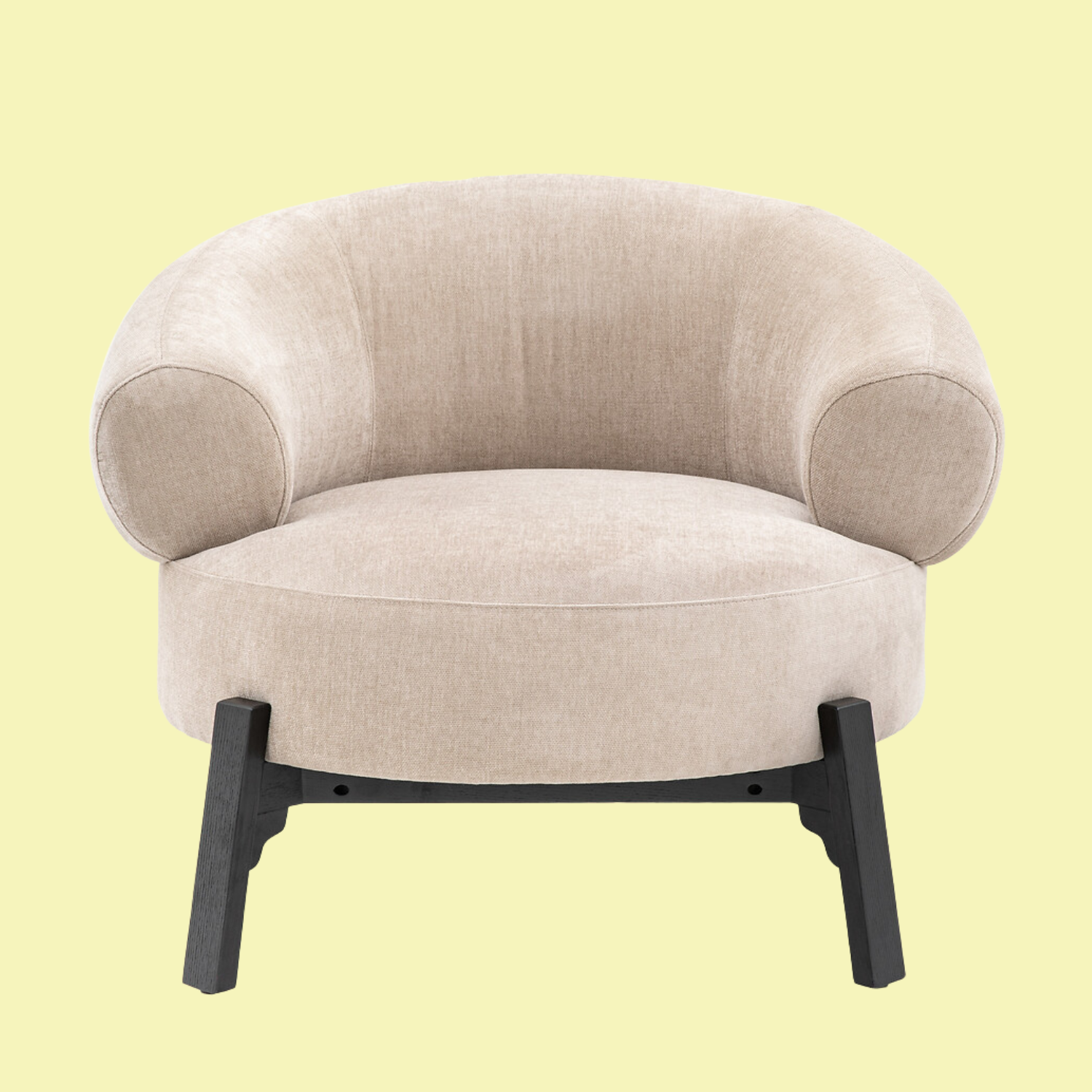 A plush beige armchair