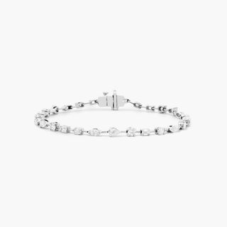 James Allen, 14K White Gold Petite Mix Shapes Lab-Created Diamond Tennis Bracelet