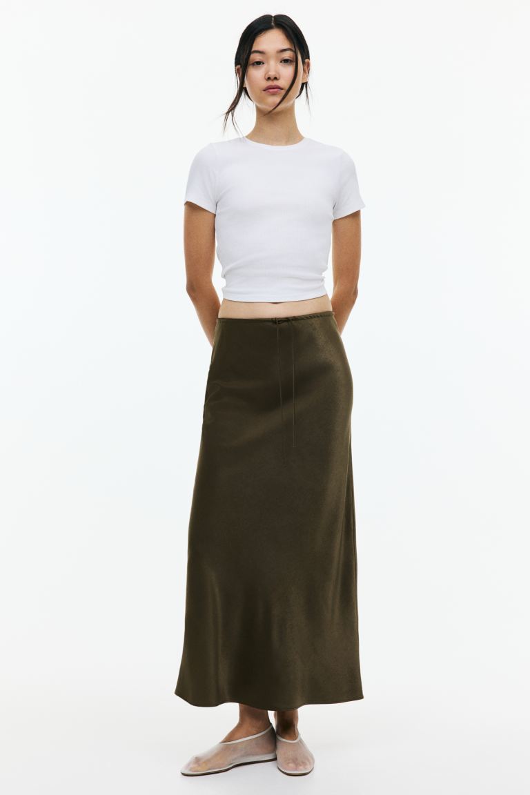 Satin Drawstring Skirt