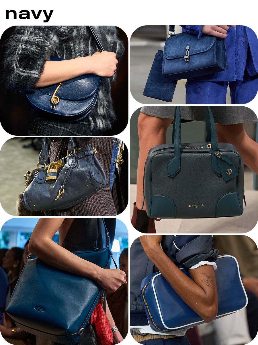 Collage of different handbag color trends