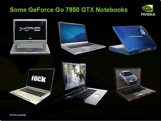 Here are some of the notebook manufacturers that will use the Go 7950 GTX graphics processor.