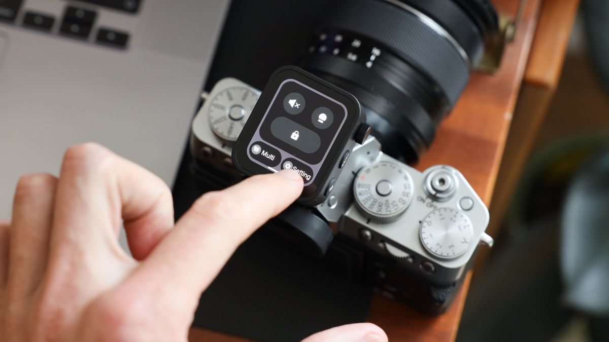 Godox X3 flash trigger mounted on a Fujifilm X-T5 camera