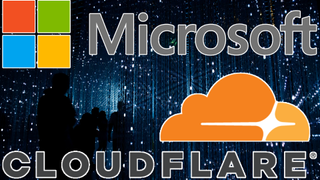 Microsoft and Cloudflare logos