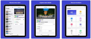 Screenshots of the Facades app for Apple retail stores