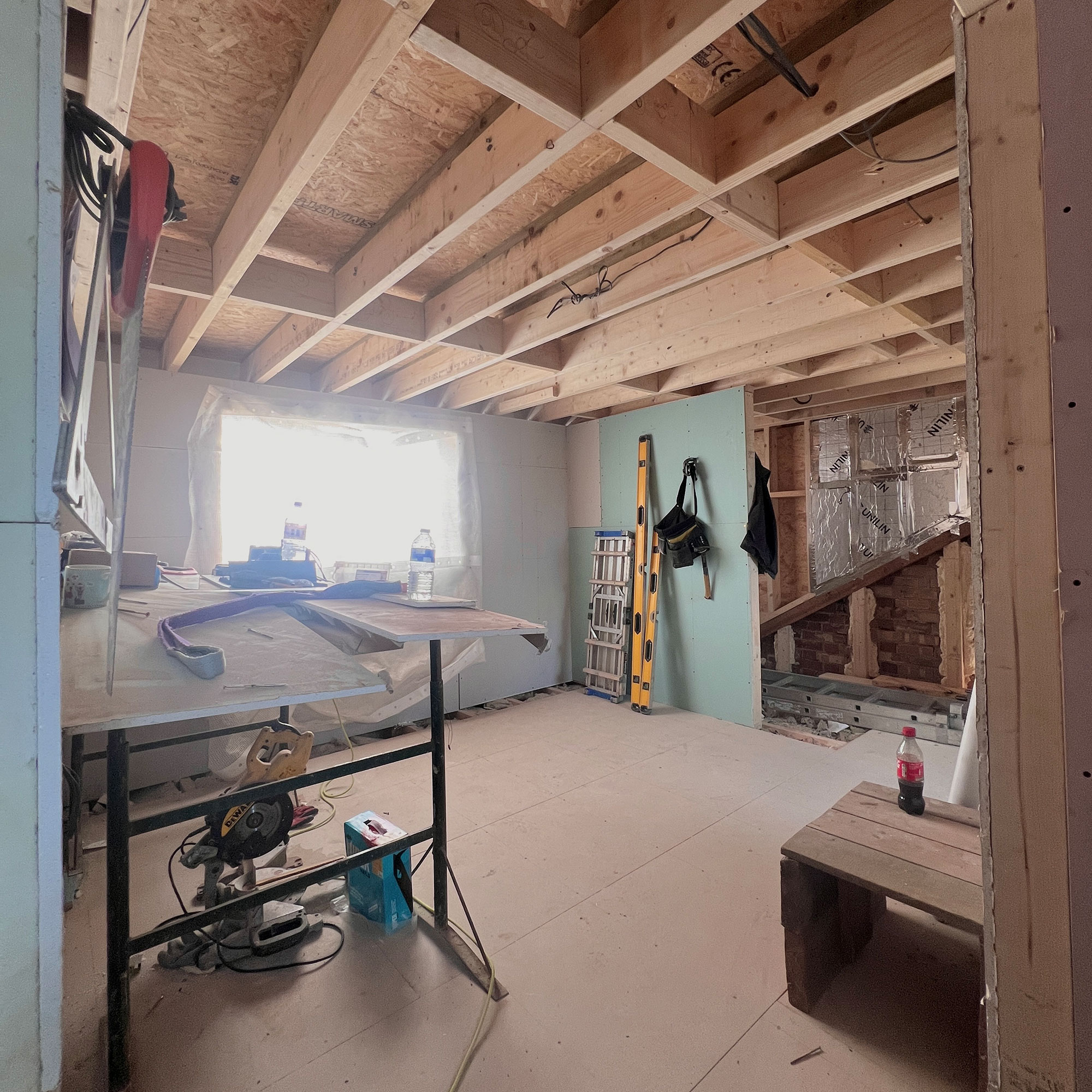 Eaves space mid-renovation