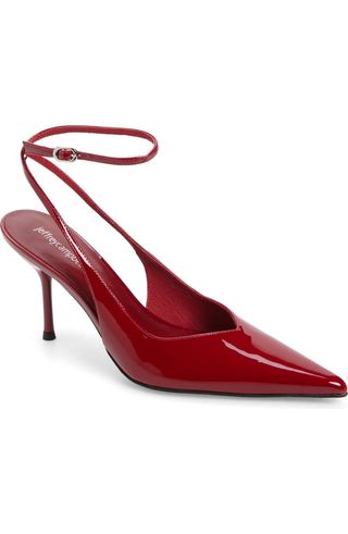 Executive Ankle Strap Pointed Toe Slingback Pump