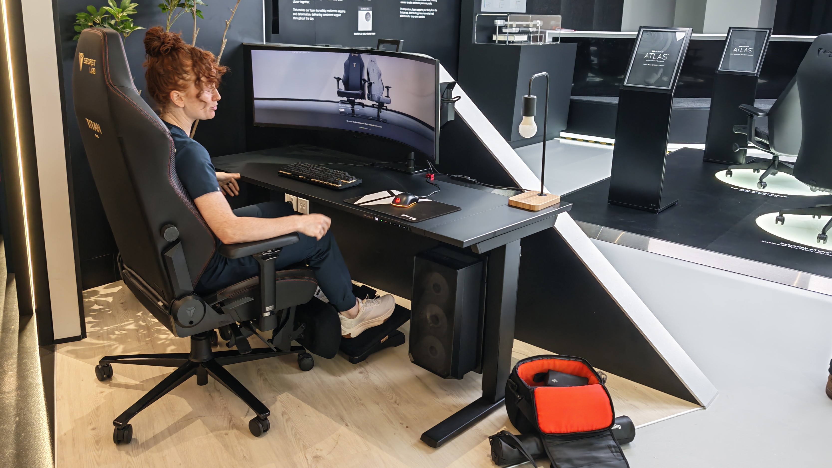 Photos of an ergonomics consultation at the Secretlab HQ in Singapore.