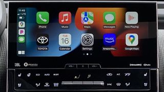 Apps on the screen in a car