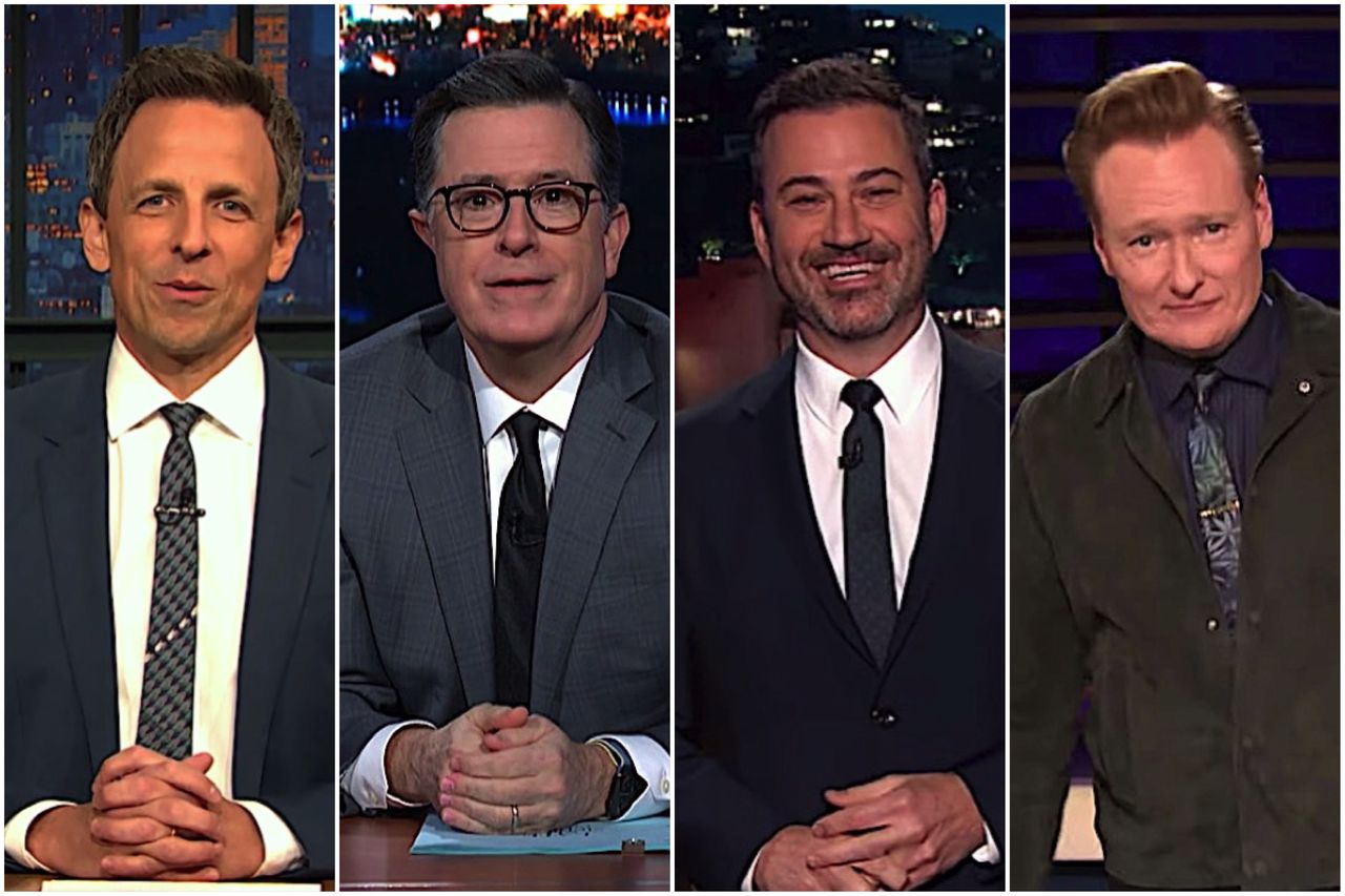 Late night hosts on Trump impeachment denial