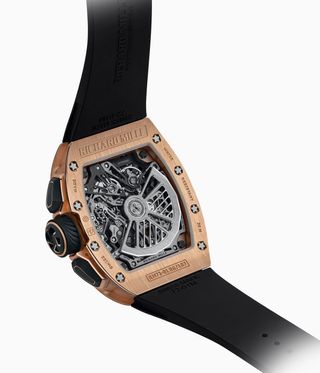 A watch by Richard Mille with black straps
