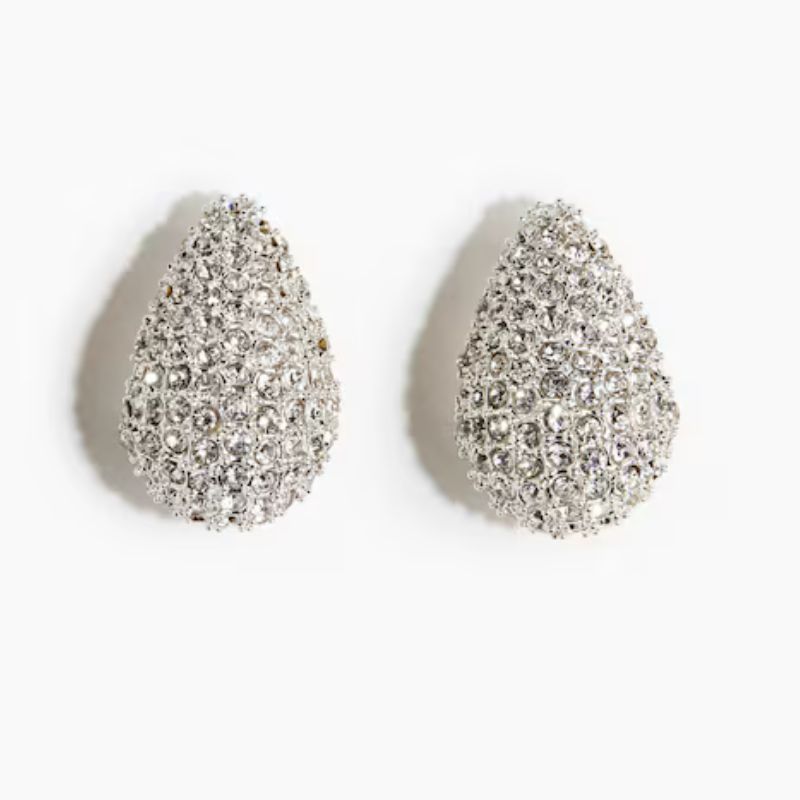 H&amp;amp;M, Rhinestone-Decorated Dome Earrings
