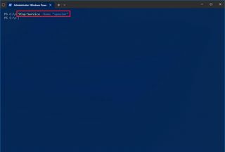 PowerShell stop service command