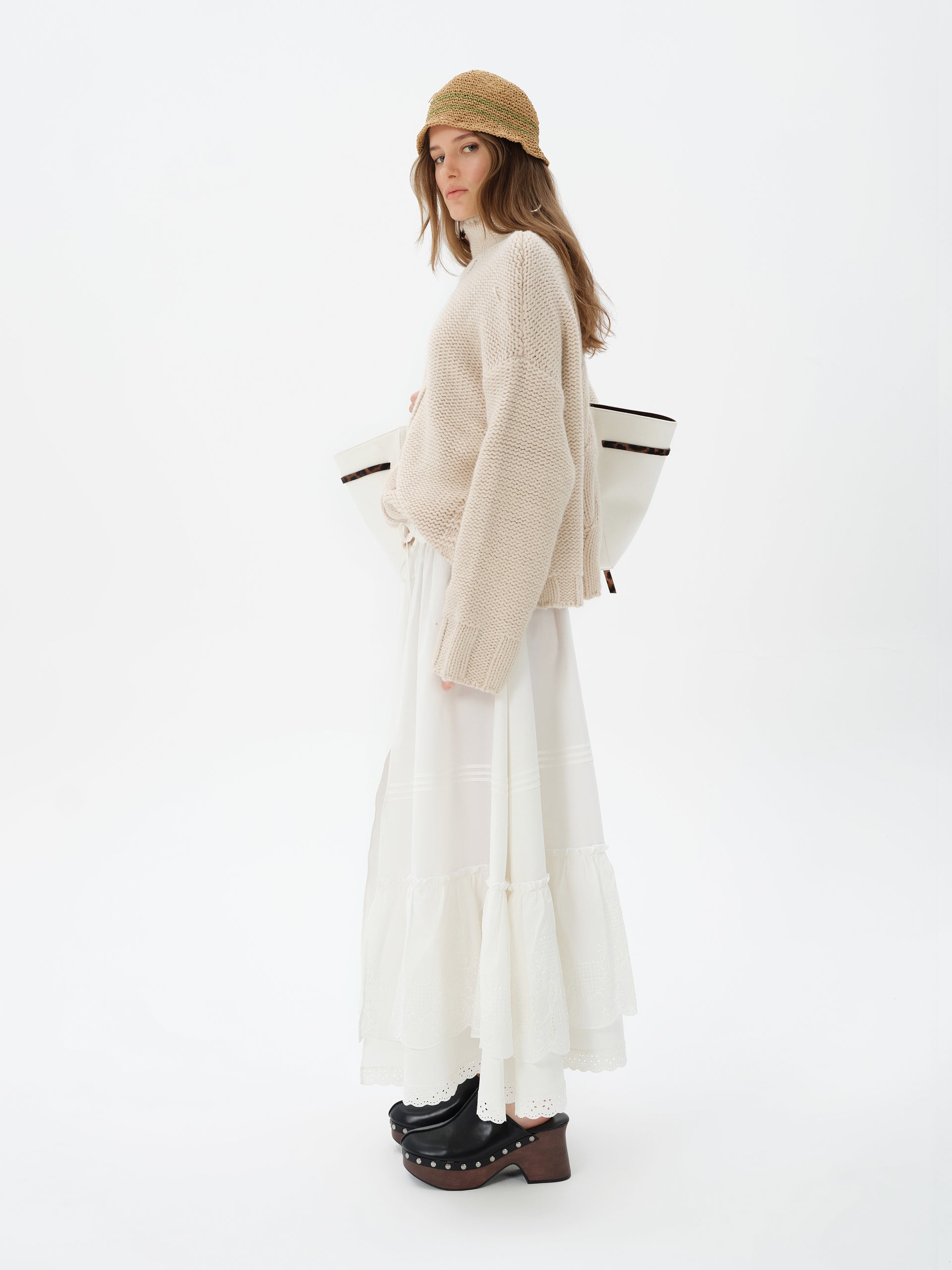 Jonaj - Broderie Anglaise Detailed Maxi Skirt