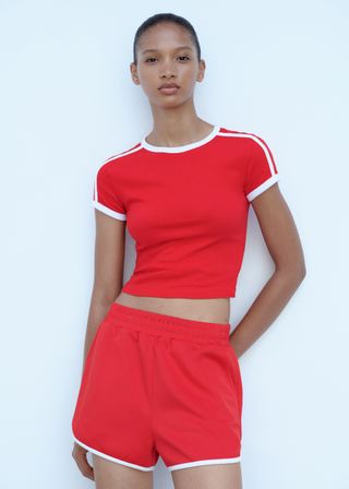 Straight-Fit Shorts With Contrasting Trims