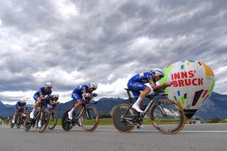 Quick-Step Floors en route to winning the 2018 team time trial world championship