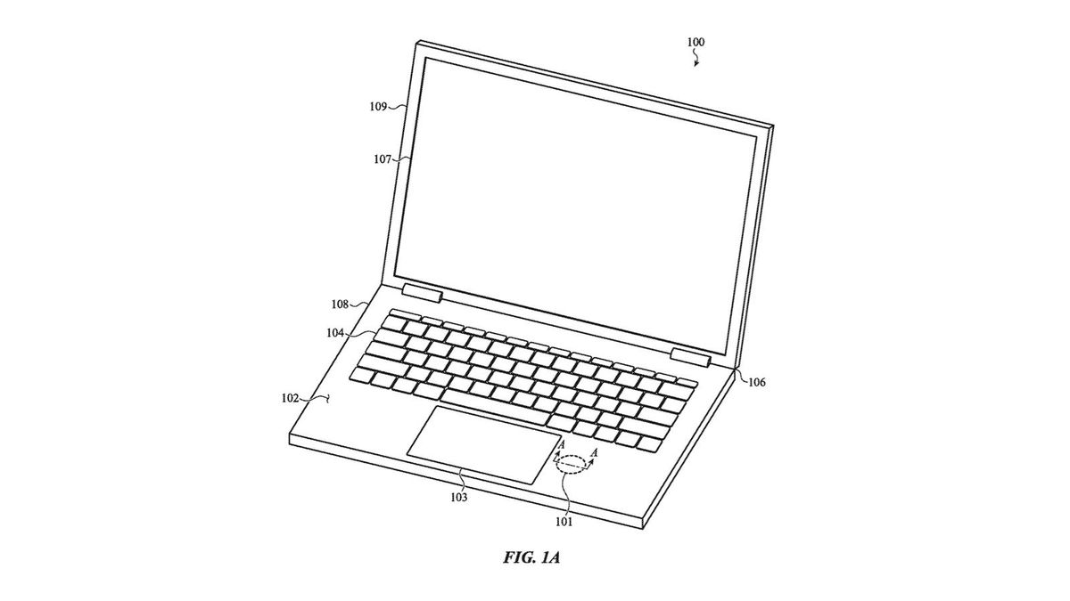 Apple Patent Drawings Showing A Heartrate Sensor In The Palm Rest Of A MacBook