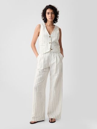 365 High Rise Linen-Cotton Trousers