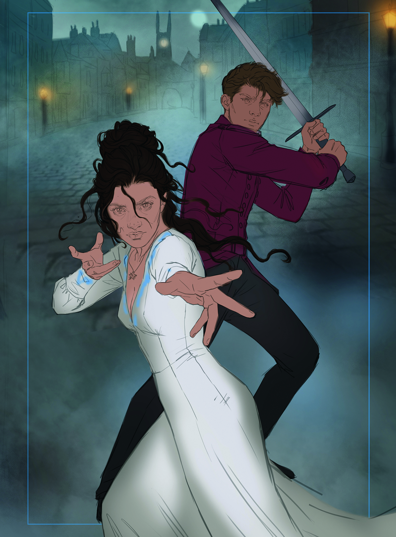 A colour base for a book cover illustration