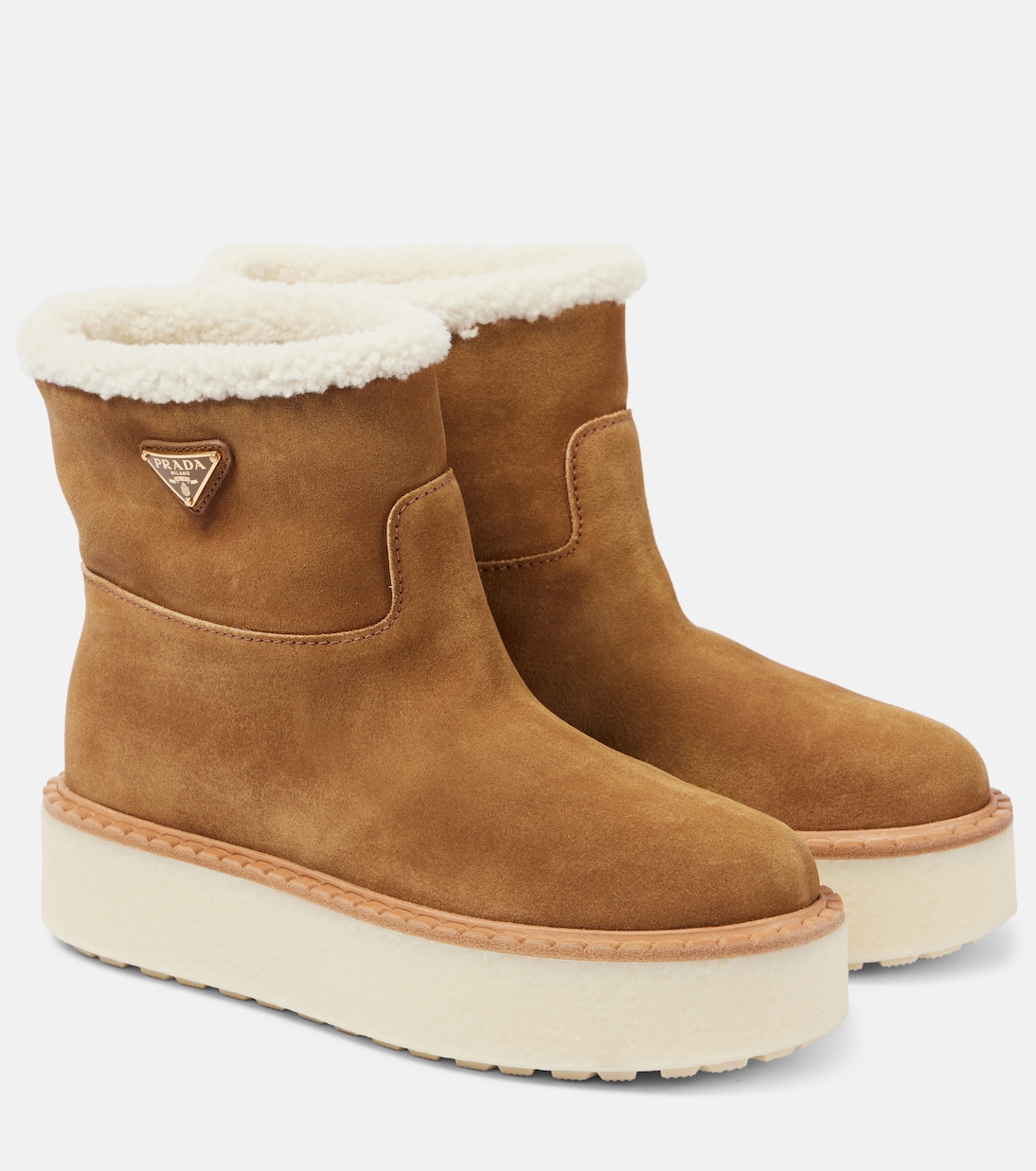 Shearling-Lined Suede Ankle Boots