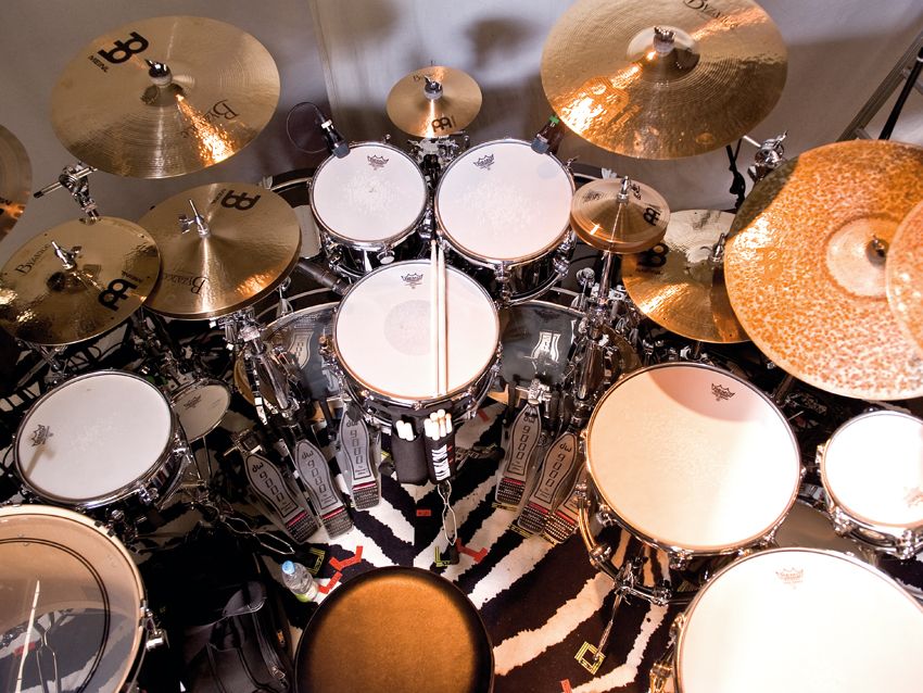 Drum kits of the pros stars' live and studio drum setups in pictures