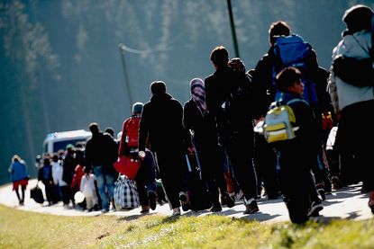 Arriving migrants in Germany