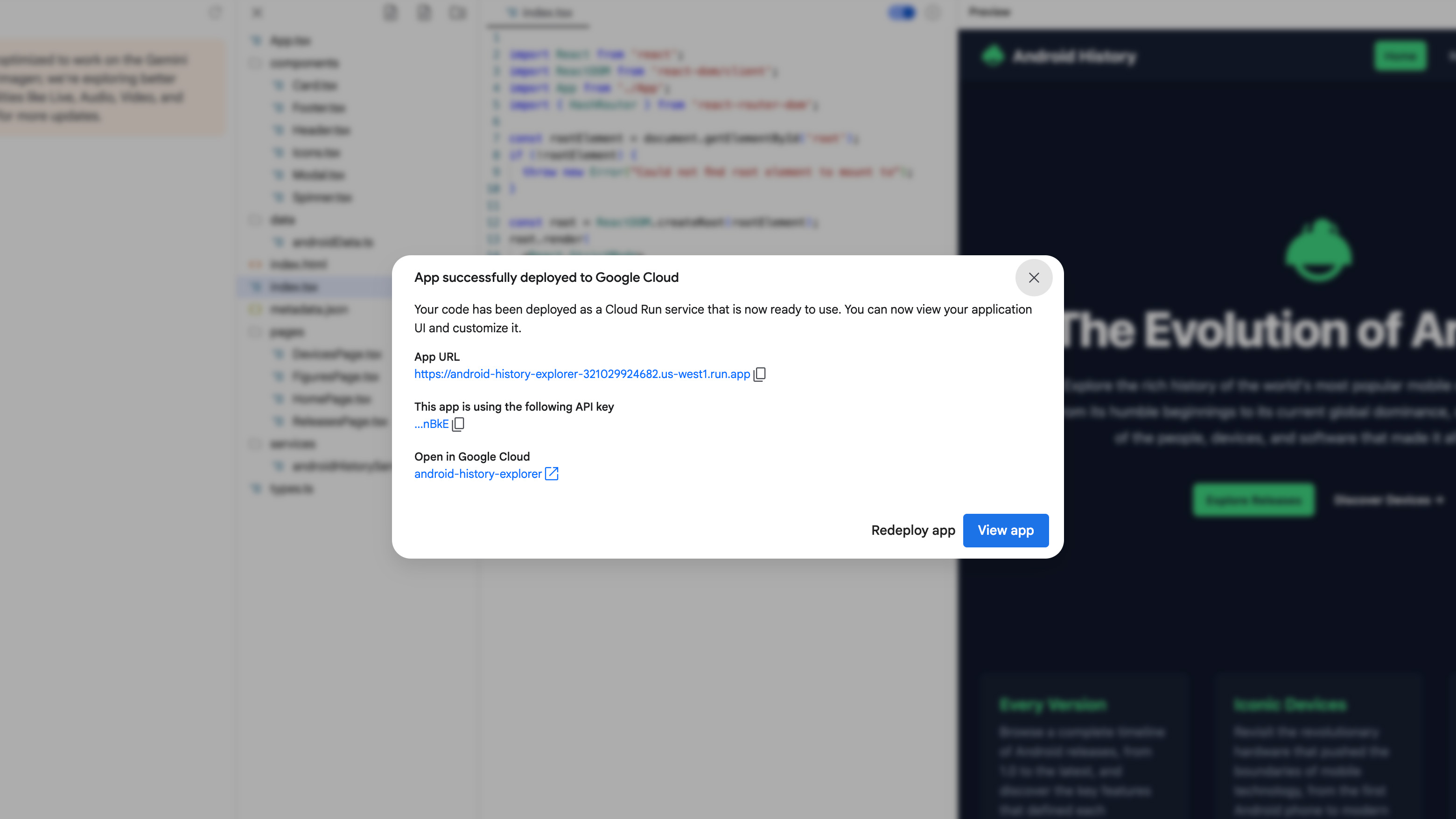 Android Rewind Google Cloud Project Deployment from AI Studio