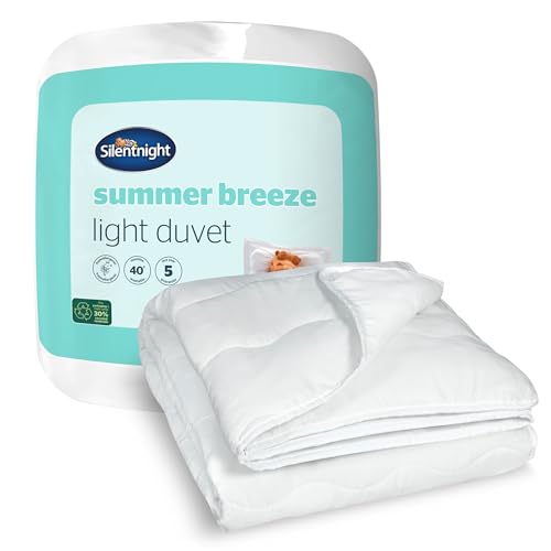 Silentnight Summer Breeze 2.5 Tog Single Duvet - Lightweight Low Tog Summer Duvet Quilt Ideal for Warm Nights and Hot Sleepers - Hypoallergenic and Machine Washable - Single - 200x135cm
