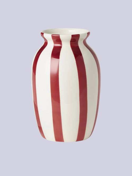 Hand Painted Striped Stoneware Vase