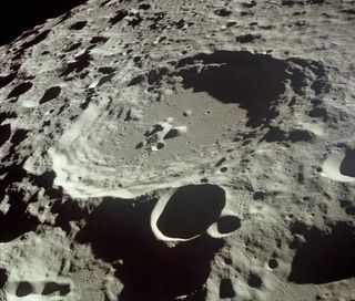 Daedalus Crater, as photographed by the crew of Apollo 11 in 1969.