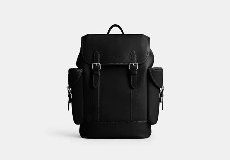 coach hitch backpack leather black