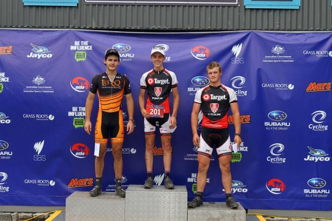 U19 men's cross country podium in Thredbo