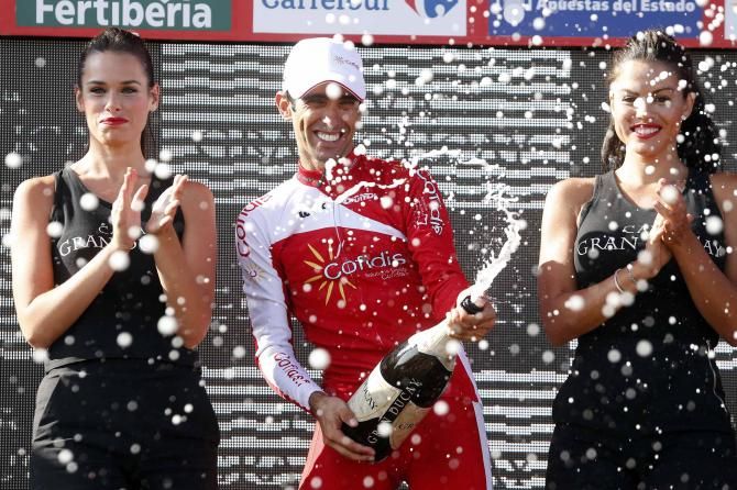 Dani Navaroo (Cofidis) celebrates stage victory at the Vuelta a Espa&ntilde;a.
