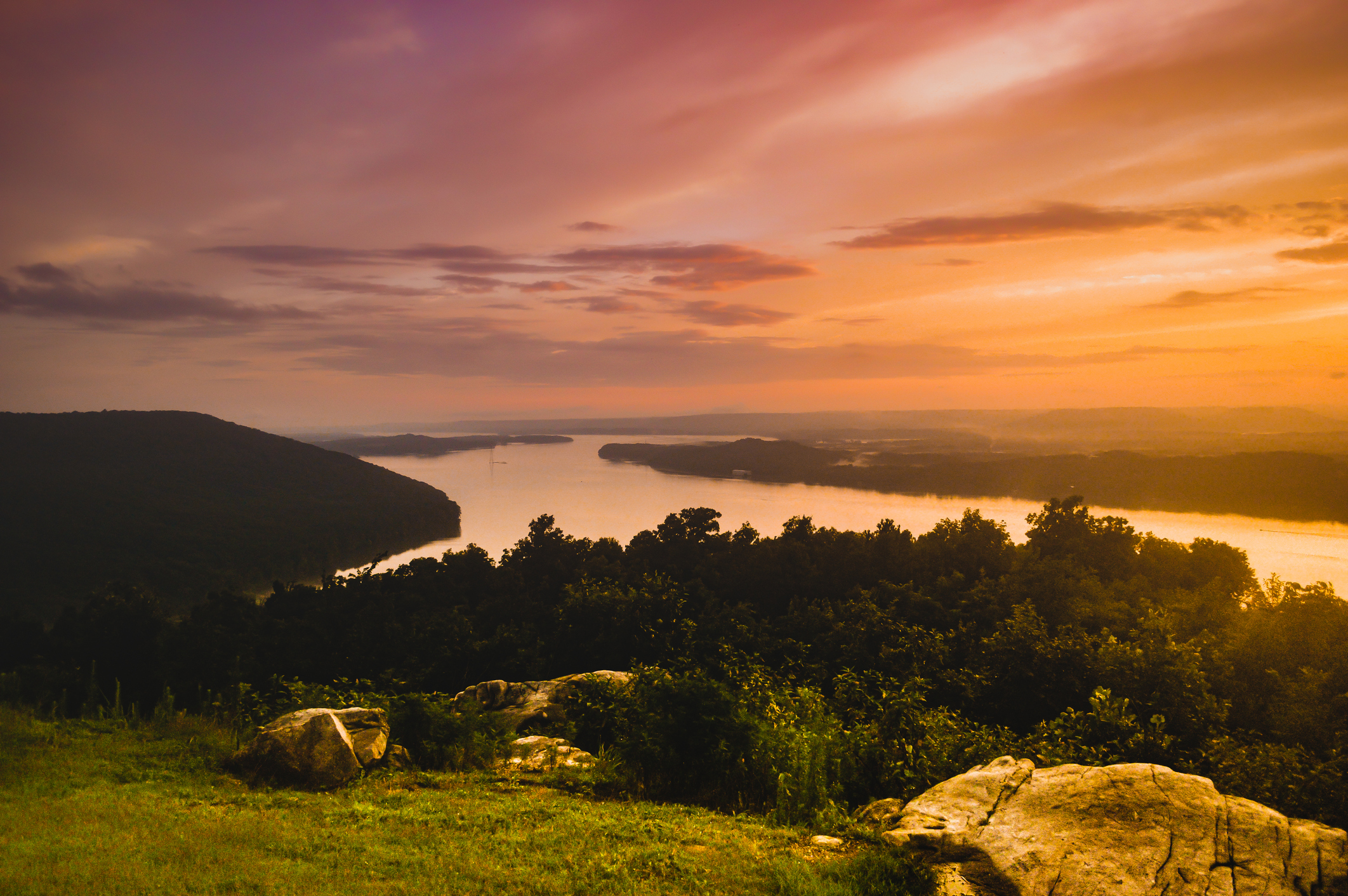 Sunset on the Tennessee River after a storm
