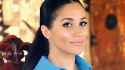Meghan, Duchess of Sussex at Tupou College on October 26, 2018 in Nuku'alofa, Tonga. The Duke and Duchess of Sussex are on their official 16-day Autumn tour visiting cities in Australia, Fiji, Tonga and New Zealand.