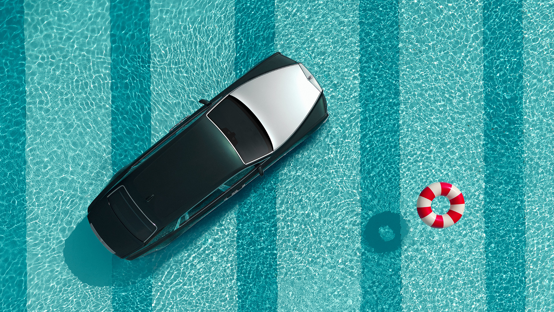 Rolls-Royce Phantom in a pool