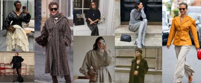 a collage of stylish women and fashion influencers