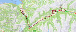 Map of stage 4 of the 2023 Tour de Suisse