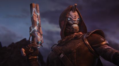 Destiny 2 The Final Shape Cayde-6 holding his Ace of Spaces hand cannon