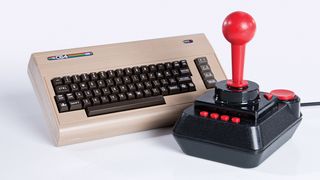 Best retro game consoles; a photo of the C64 mini console on a white background