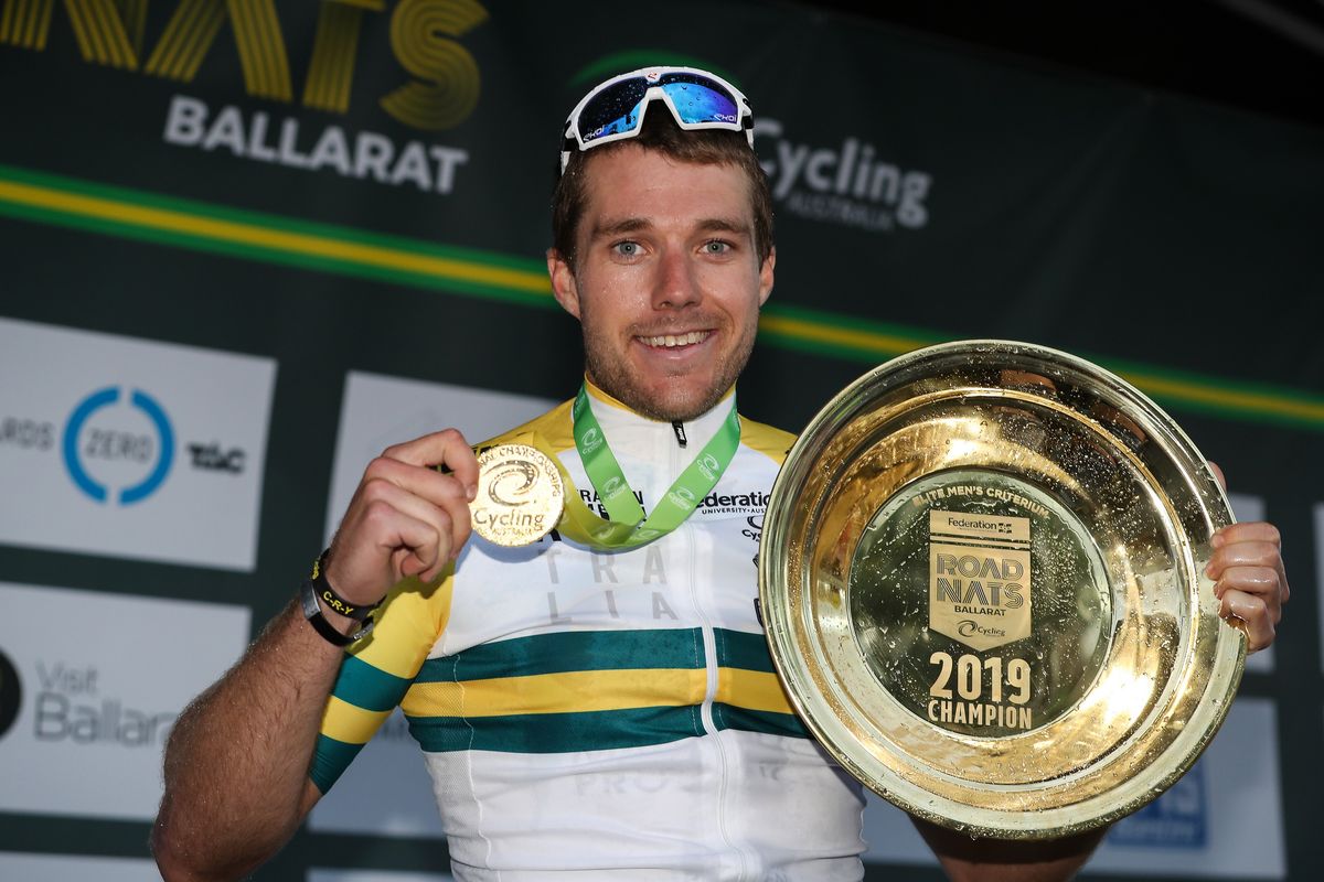 Brenton Jones with his new jersey and trophy