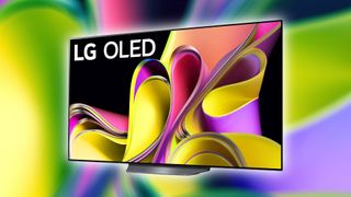 LG OLED B3 with colorful backdrop