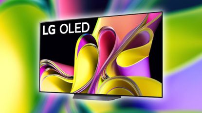 LG OLED B3 with colorful backdrop