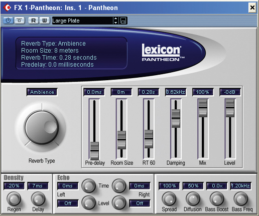 Pantheon is Lexicon's only reverb plug-in.