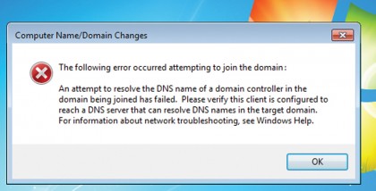 error dialog