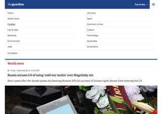 web design trends: Guardian website