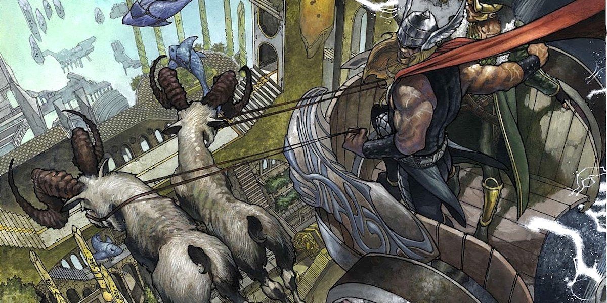 Thor with his goats in Marvel Comics