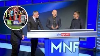Howard Webb on Monday Night Football with Jamie Carragher and Gary Neville discussing VAR