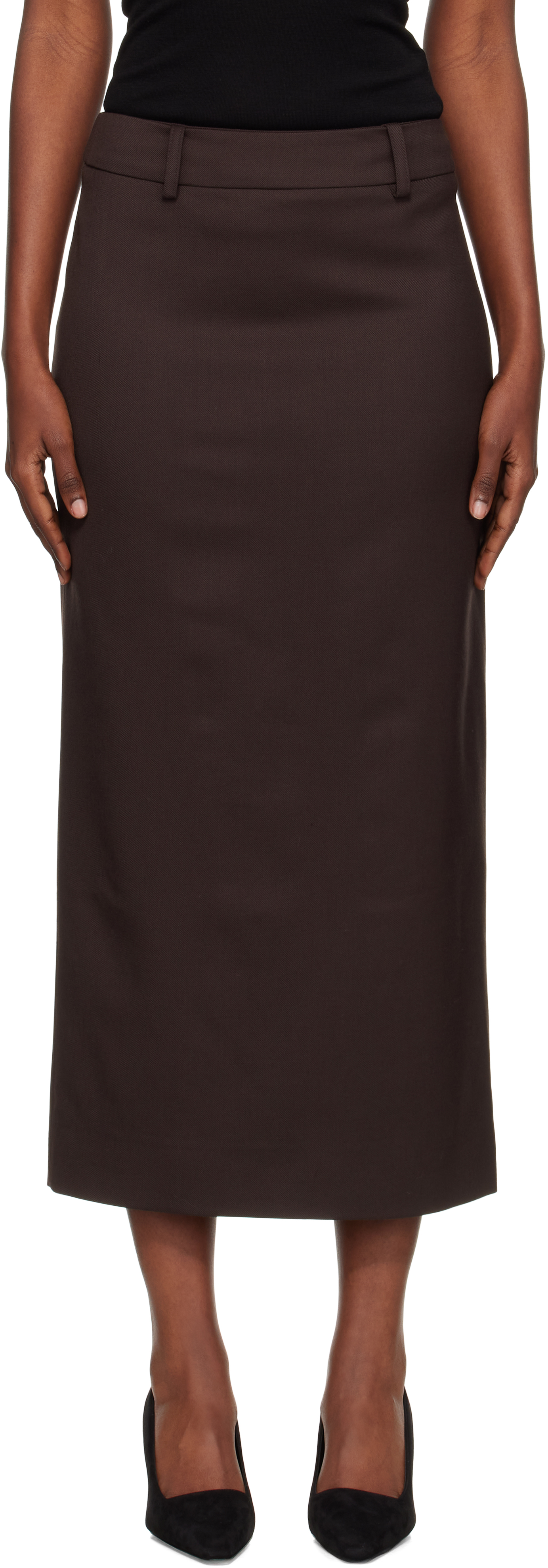 Brown Alrose Midi Skirt