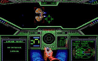 The cockpit view from Wing Commander released in 1990.